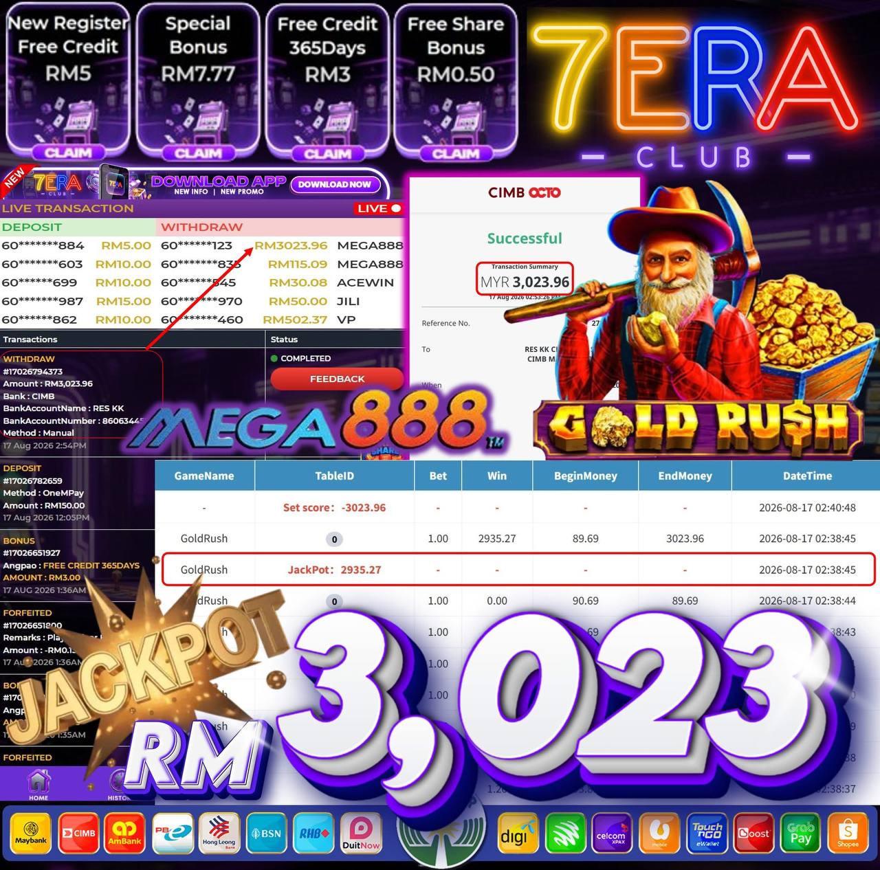 Tangkap layar pengeluaran kasino online 7era Club